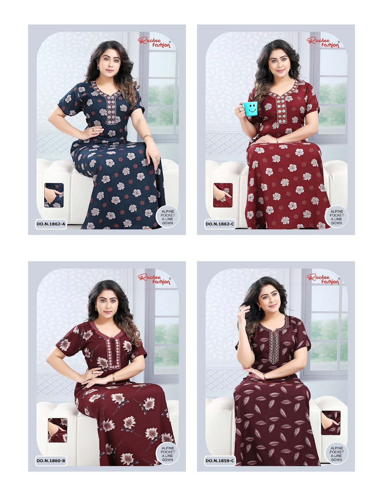 Pocket A-Line 2710 Ruchee Fashion Night Gowns Manufacturer