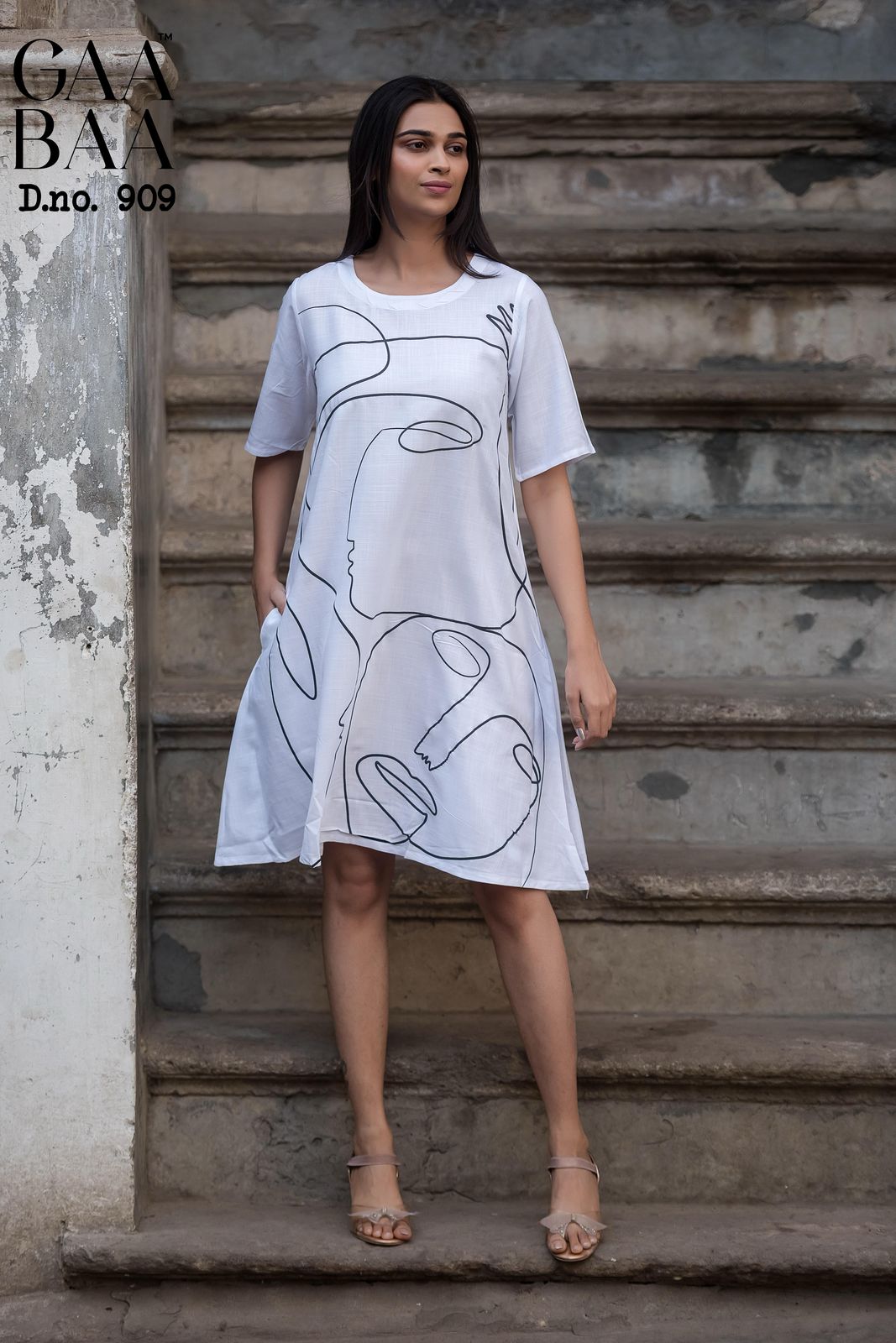 Pocket Design 909 Gaabaa Rayon 22Kg Designer Long Top Exporter Ahmedabad