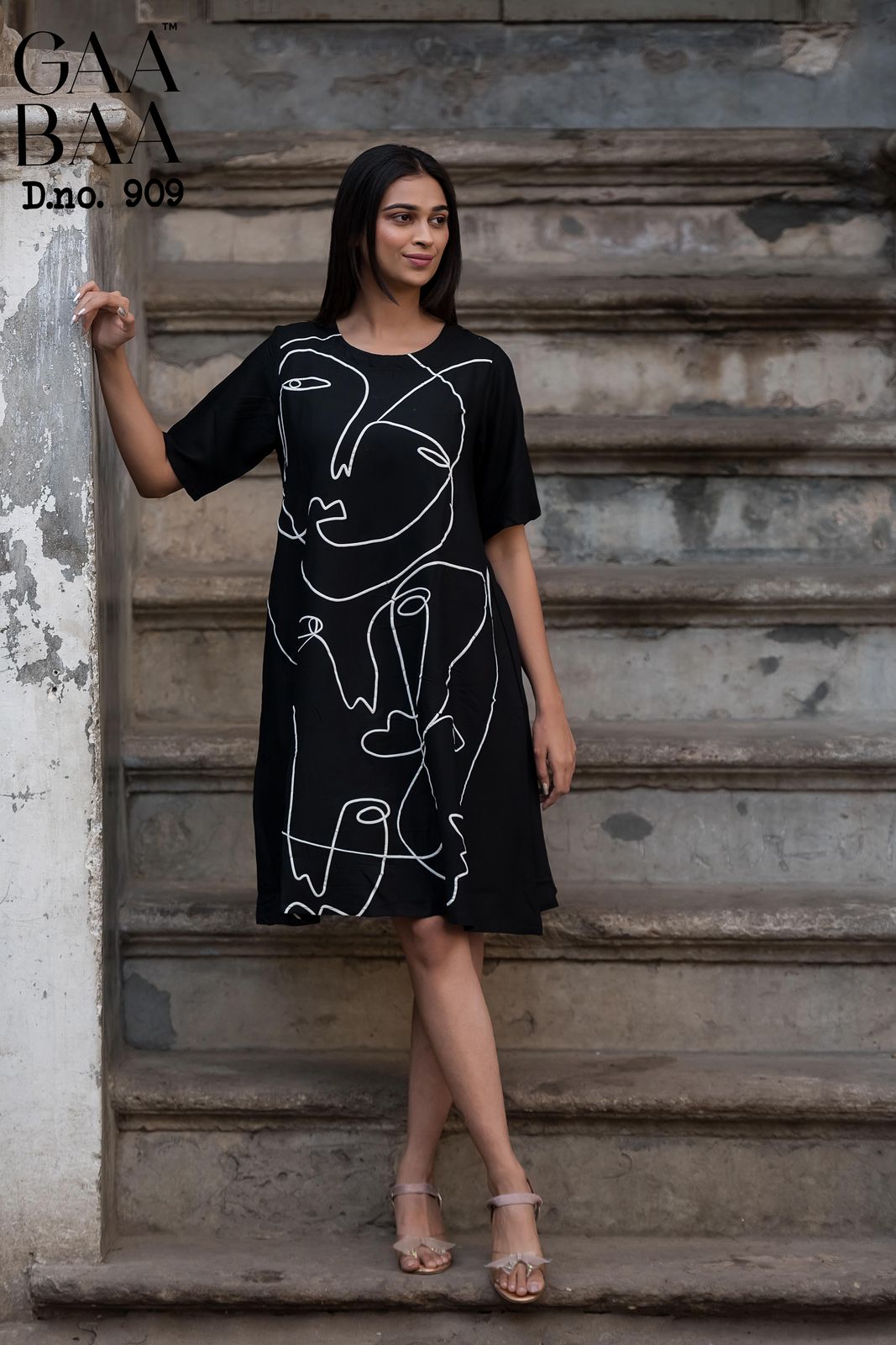 Pocket Design 909 Gaabaa Rayon 22Kg Designer Long Top Exporter Ahmedabad