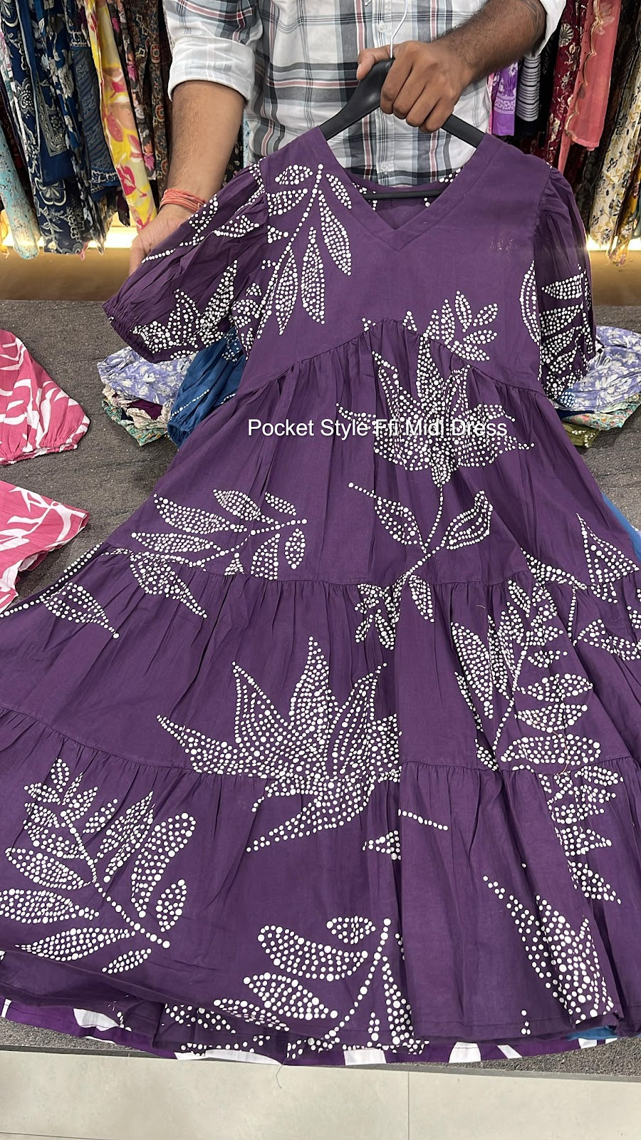 Pocket Style Ffi Cotton Midi Dress Exporter Ahmedabad