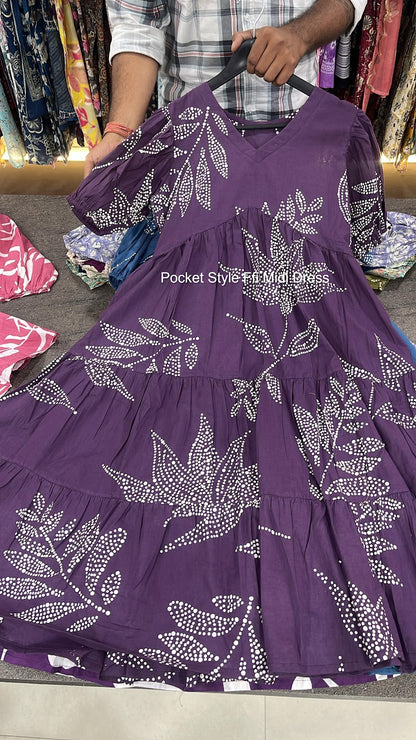 Pocket Style Ffi Cotton Midi Dress Exporter Ahmedabad