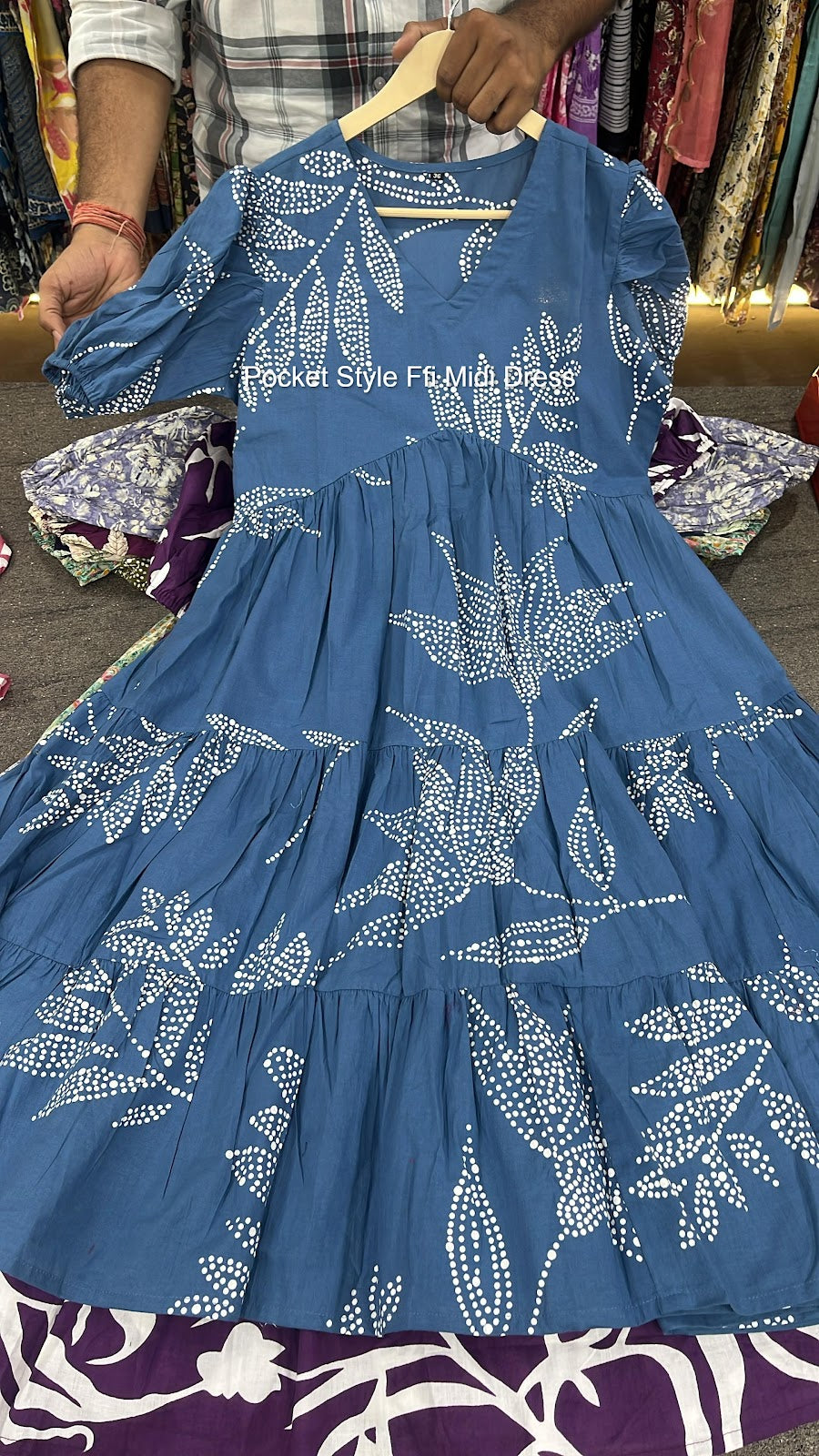 Pocket Style Ffi Cotton Midi Dress Exporter Ahmedabad