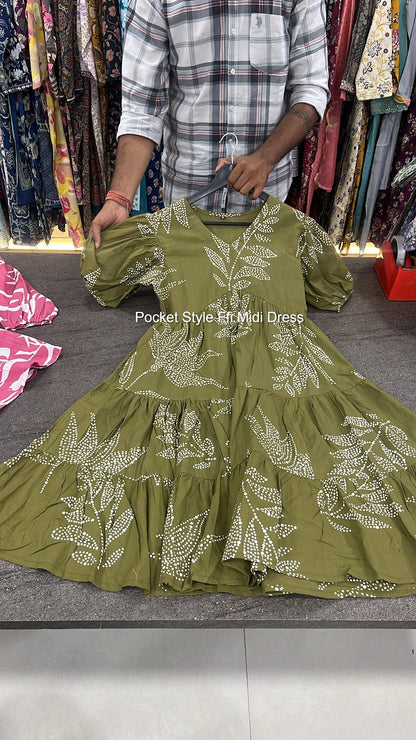 Pocket Style Ffi Cotton Midi Dress Exporter Ahmedabad