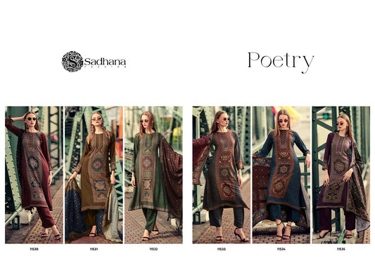 Poetry Sadhana Pure Viscose Pashmina Suits Supplier