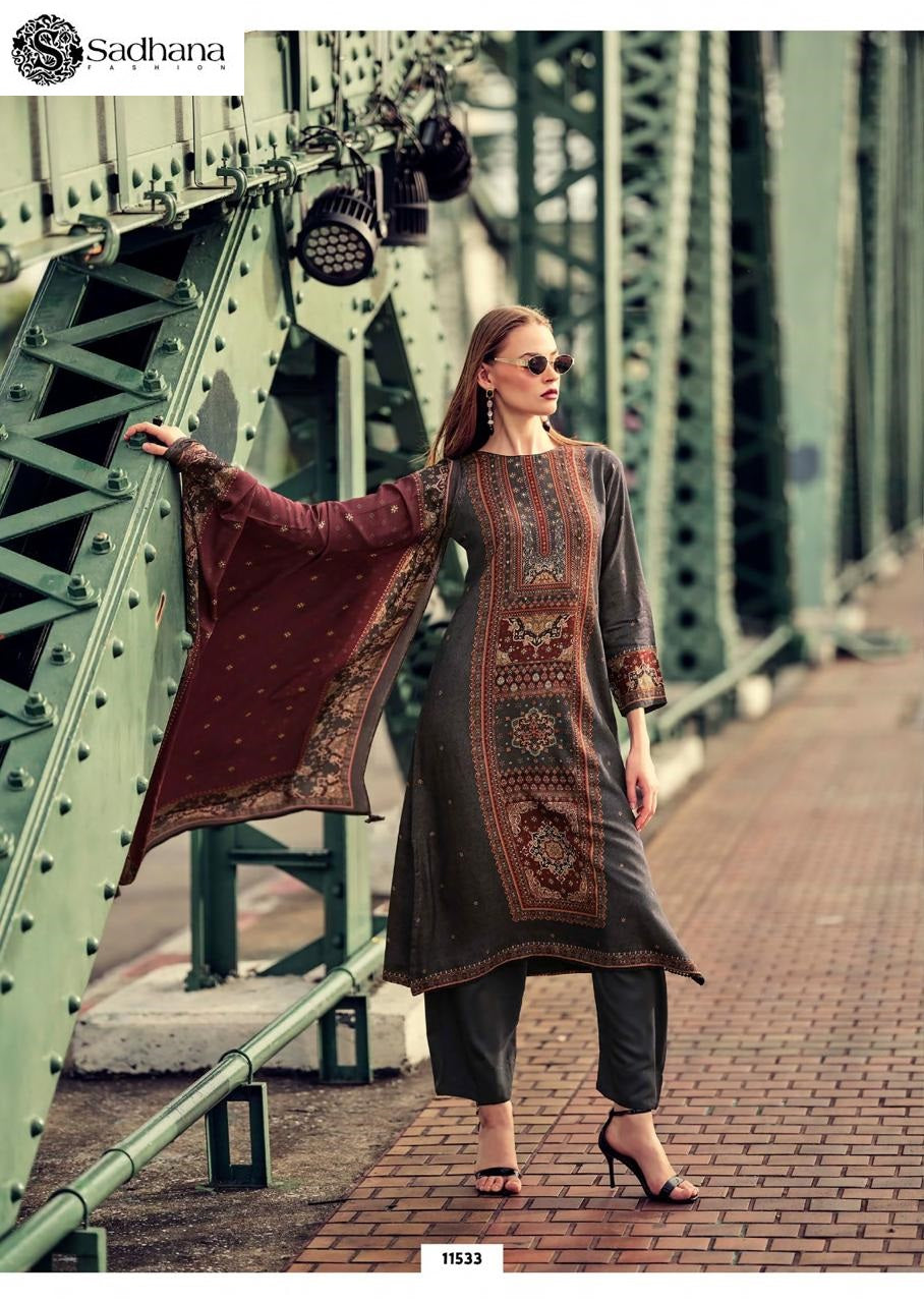 Poetry Sadhana Pure Viscose Pashmina Suits Supplier