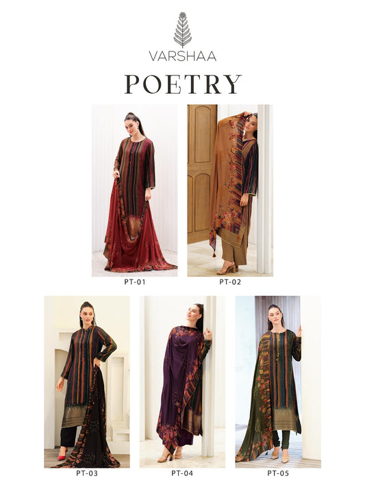 Poetry Varsha Fashions Woven Silk Pashmina Suits Supplier