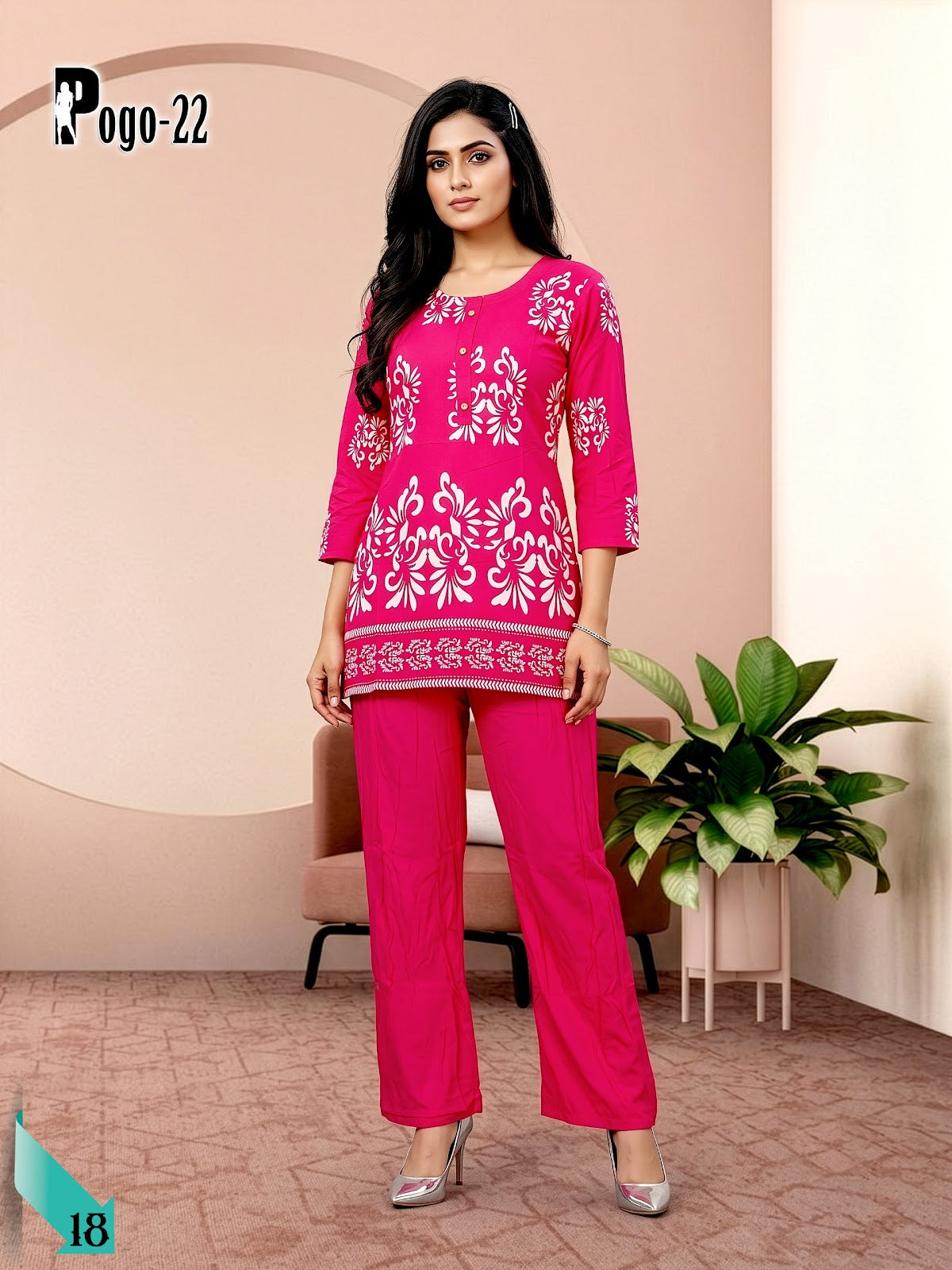 Pogo 22 Prmnt Rayon Co Ord Set Wholesaler Gujarat