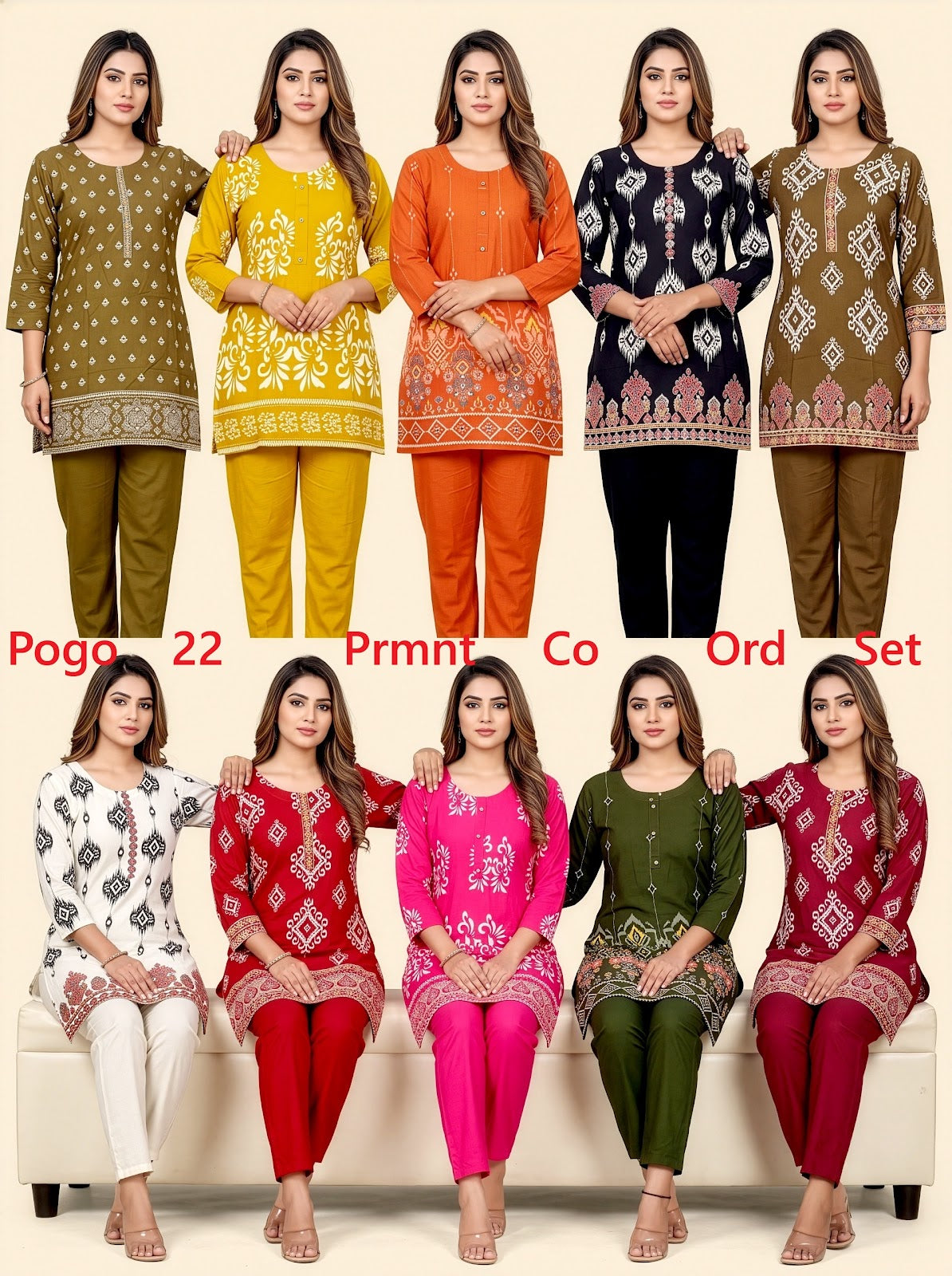 Pogo 22 Prmnt Rayon Co Ord Set Wholesaler Gujarat