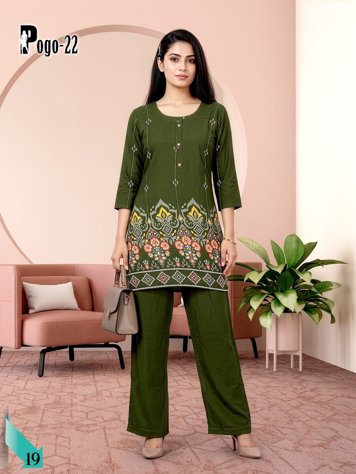 Pogo 22 Prmnt Rayon Co Ord Set Wholesaler Gujarat