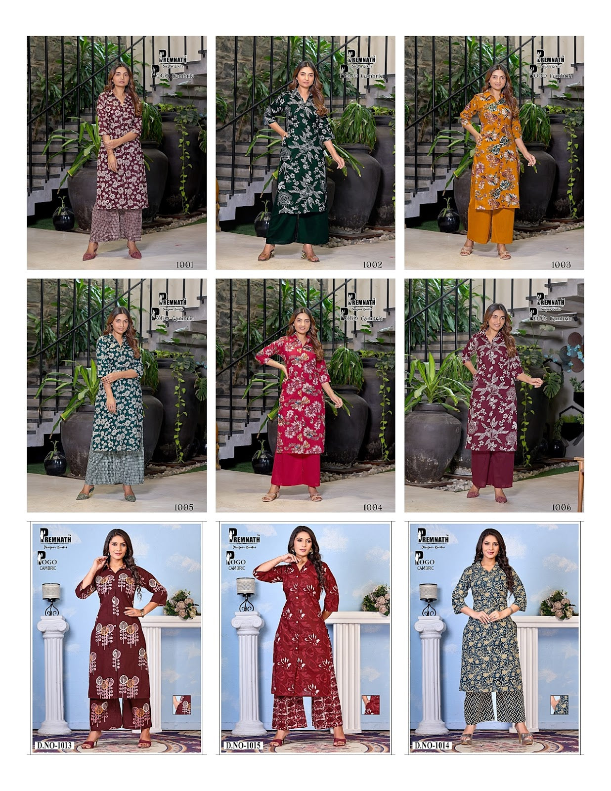 Pogo Cambric Premnath Kurti Plazzo Set Supplier India