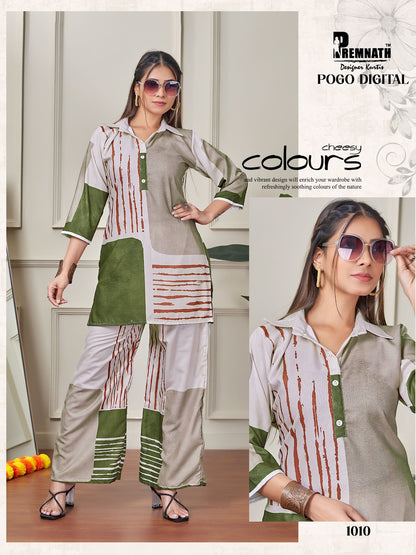 Pogo Digital Premnath Rayon Co Ord Set Wholesaler India