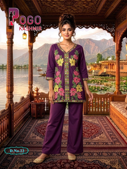Pogo Kashmir Prmnt Rayon Co Ord Set Exporter Gujarat