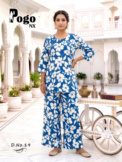 Pogo Nx Rayon Prmnt Co Ord Set Exporter