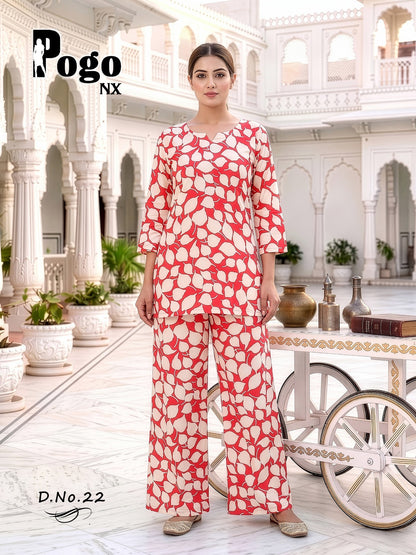 Pogo Nx Rayon Prmnt Co Ord Set Exporter