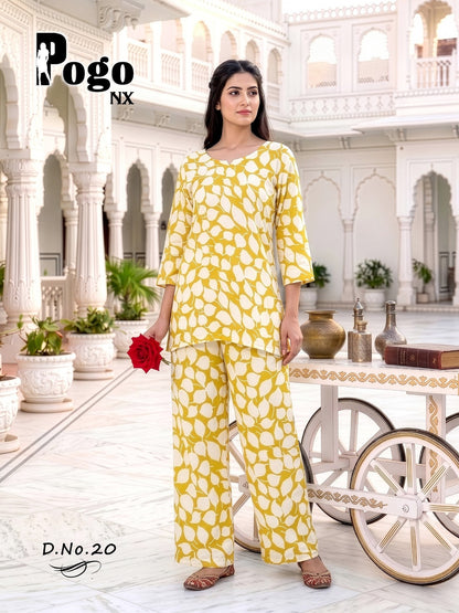 Pogo Nx Rayon Prmnt Co Ord Set Exporter