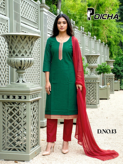 Poicha Prmnt Readymade Cotton Pant Suits Wholesaler Gujarat
