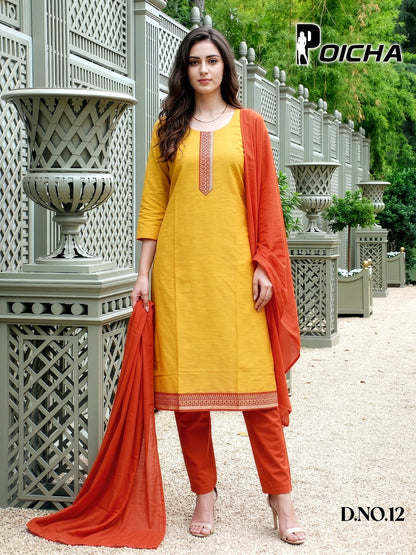 Poicha Prmnt Readymade Cotton Pant Suits Wholesaler Gujarat