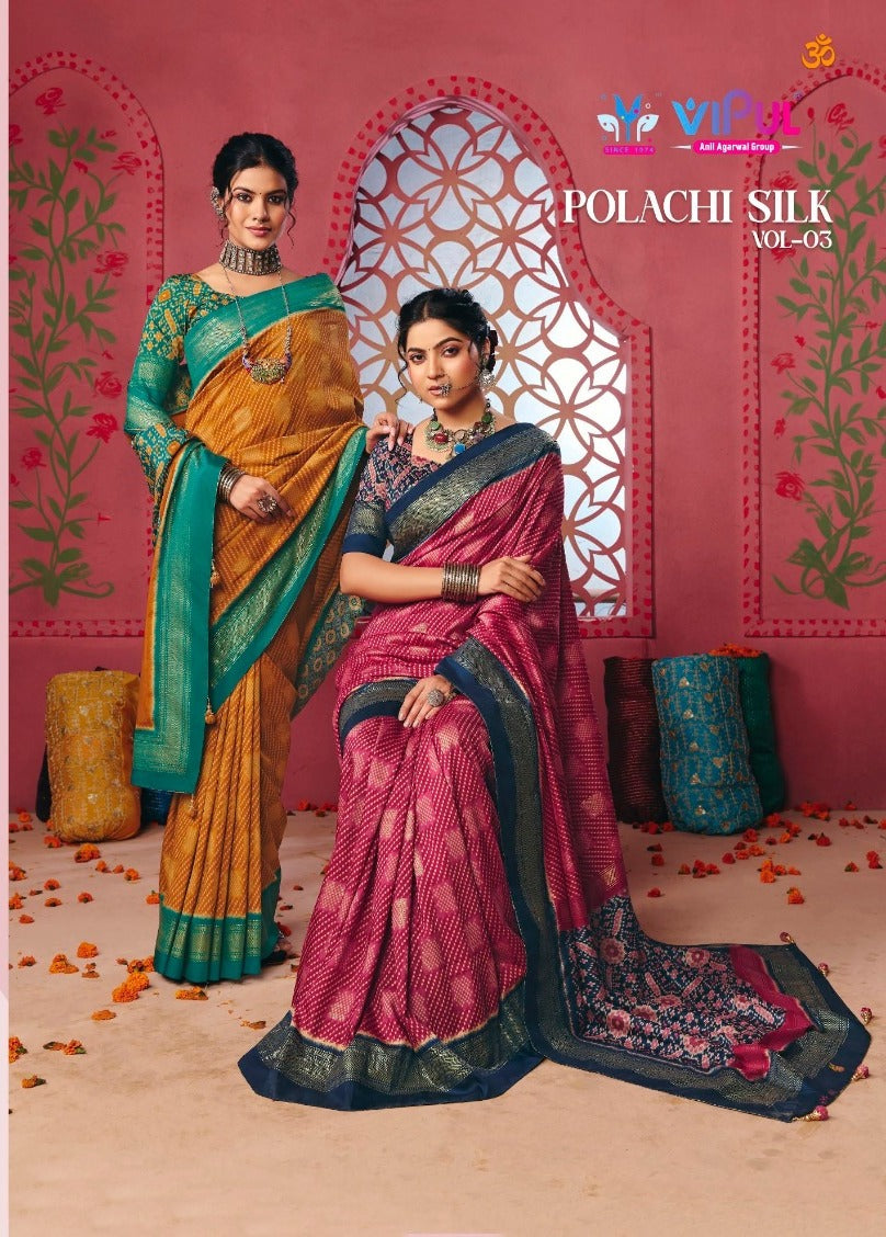 Polachi Silk Vol 3 Vipul Dola Silk Sarees Exporter Ahmedabad