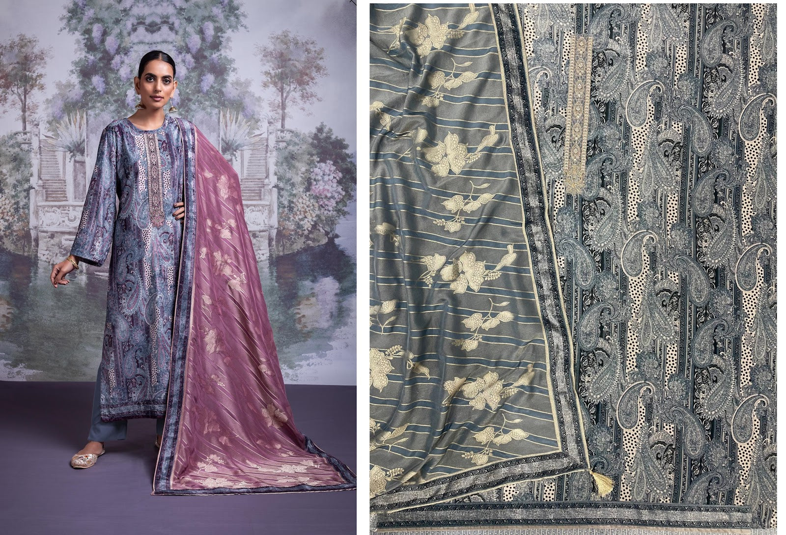 Polki Naariti Velvet Suits Supplier Gujarat