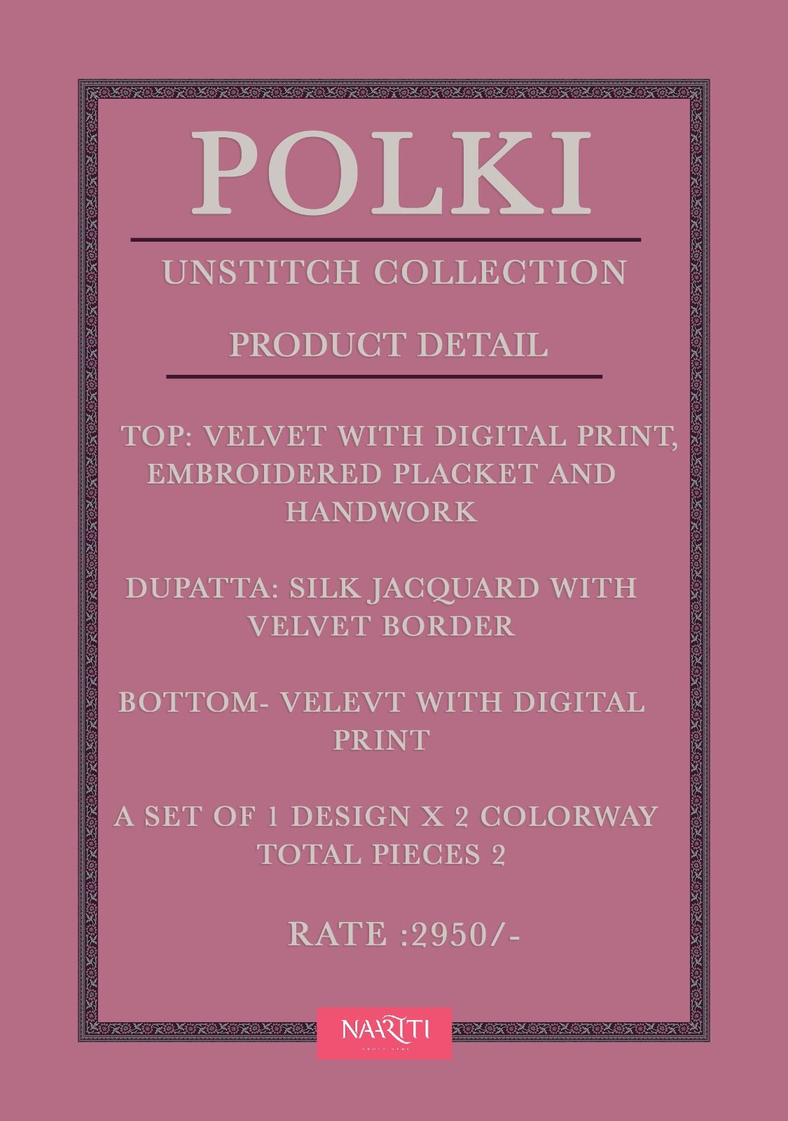 Polki Naariti Velvet Suits Supplier Gujarat
