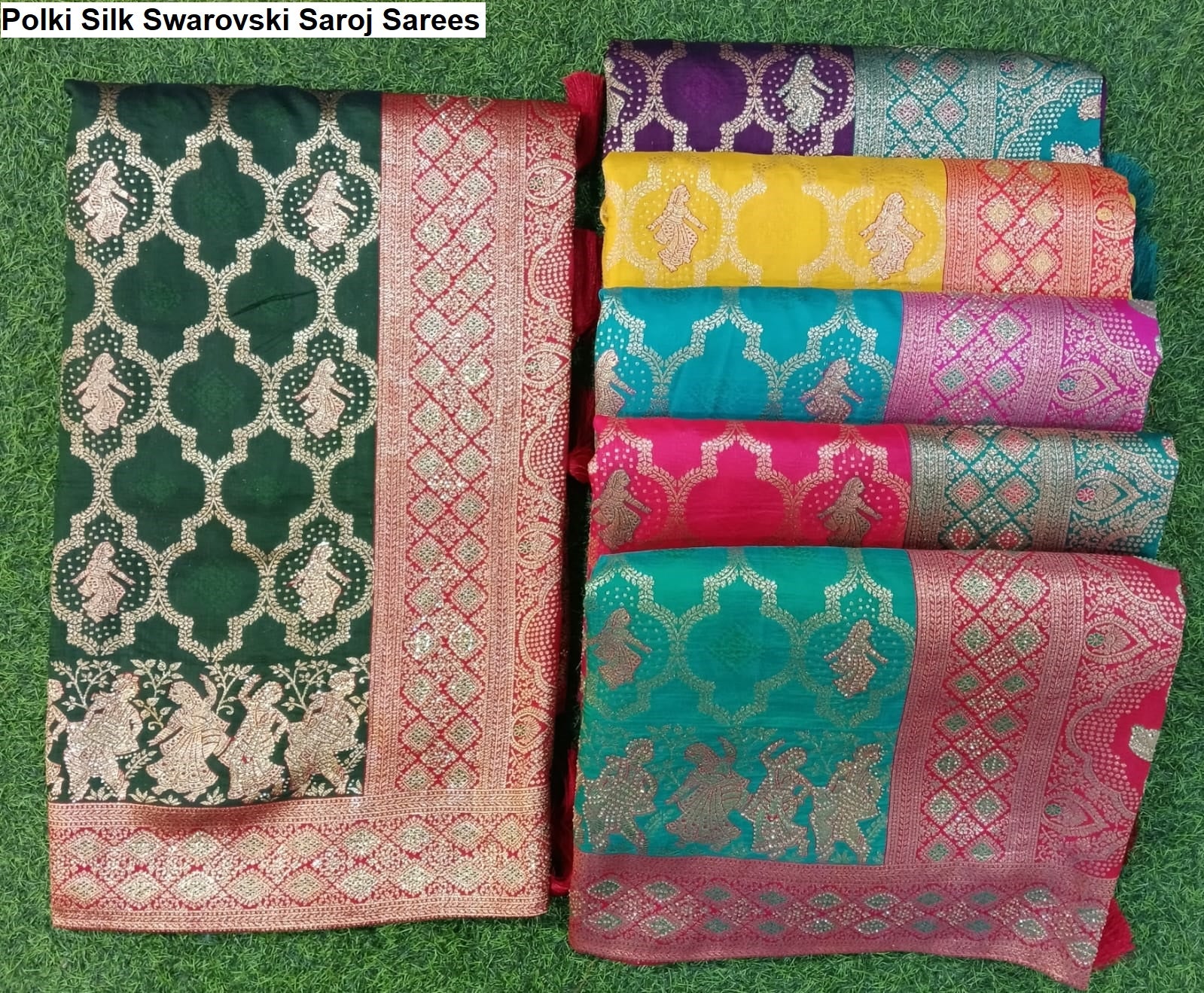 Polki Silk Swarovski Saroj Sarees Wholesaler Ahmedabad