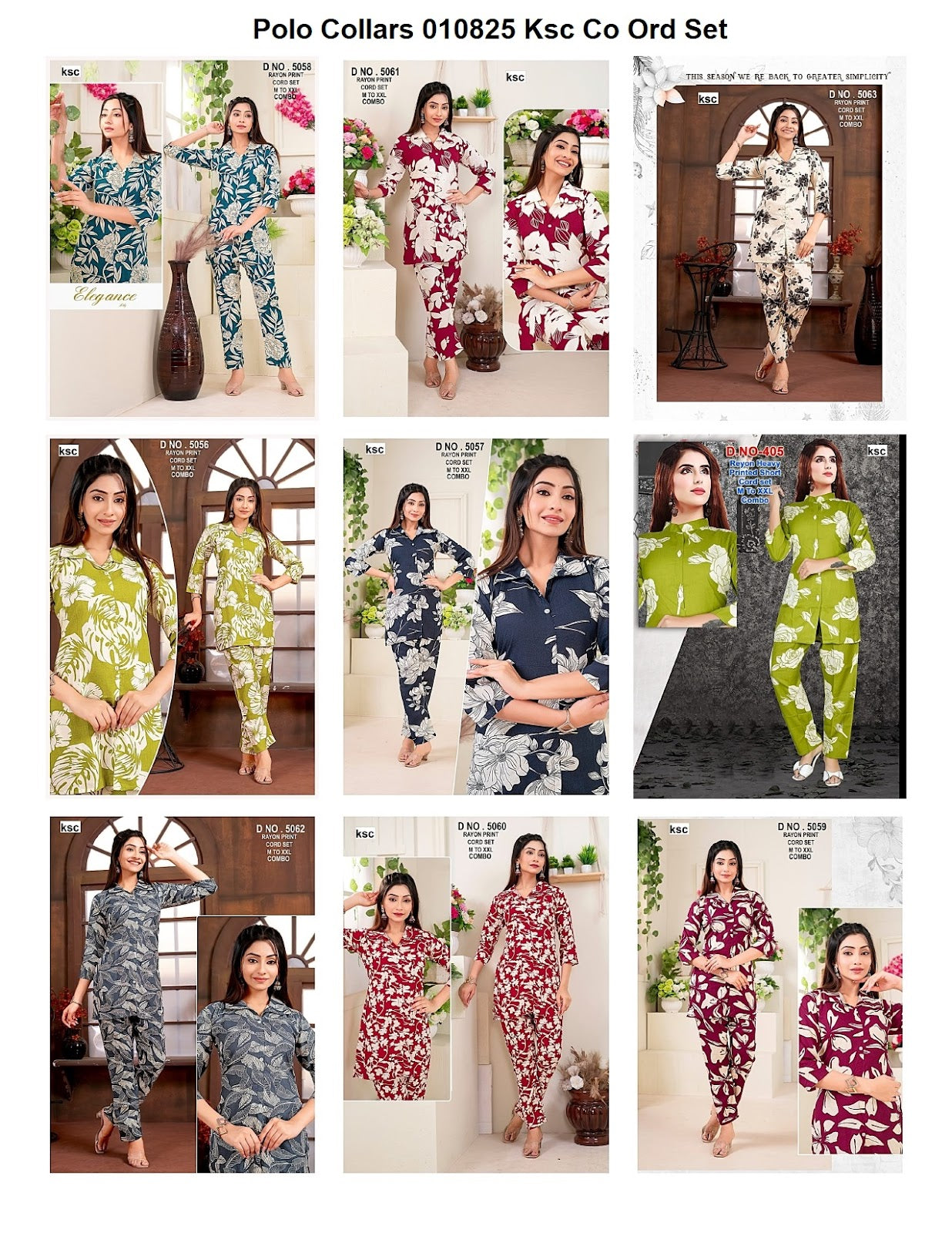 Polo Collars 010825 Ksc Rayon Co Ord Set Manufacturer