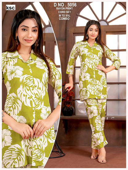 Polo Collars 010825 Ksc Rayon Co Ord Set Manufacturer