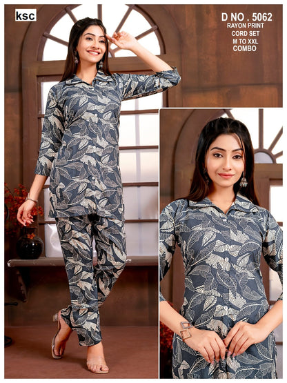 Polo Collars 010825 Ksc Rayon Co Ord Set Manufacturer