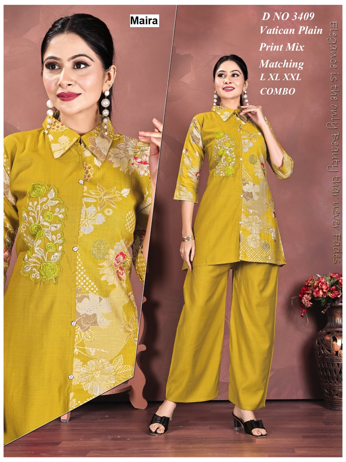 Polo Collars 0207 Maira Vatican Co Ord Set Wholesale Price