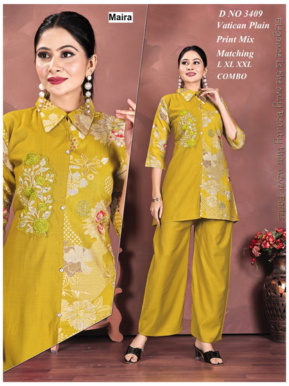 Polo Collars 0207 Maira Vatican Co Ord Set Wholesale Price