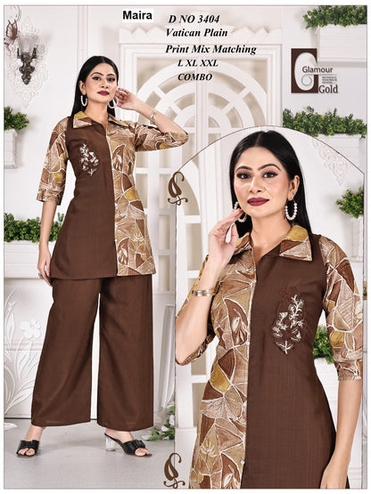 Polo Collars 0207 Maira Vatican Co Ord Set Wholesale Price