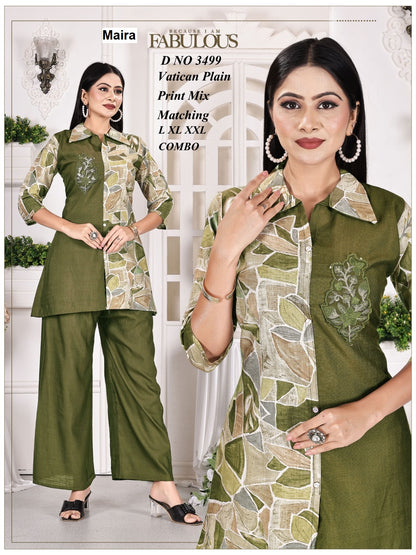 Polo Collars 0207 Maira Vatican Co Ord Set Wholesale Price