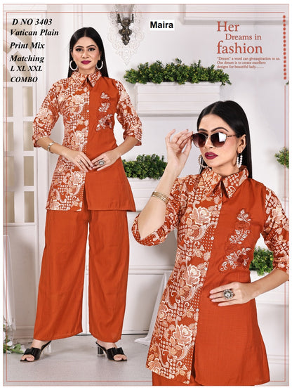 Polo Collars 0207 Maira Vatican Co Ord Set Wholesale Price