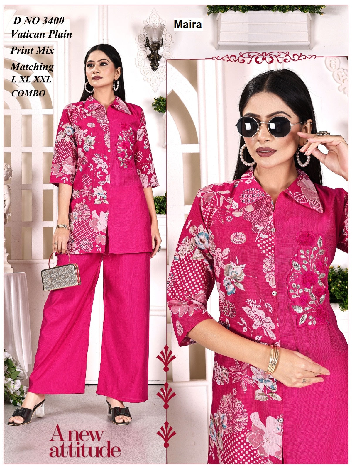 Polo Collars 0207 Maira Vatican Co Ord Set Wholesale Price