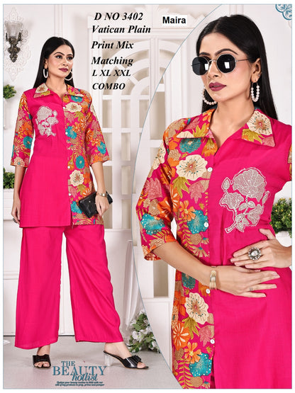 Polo Collars 0207 Maira Vatican Co Ord Set Wholesale Price