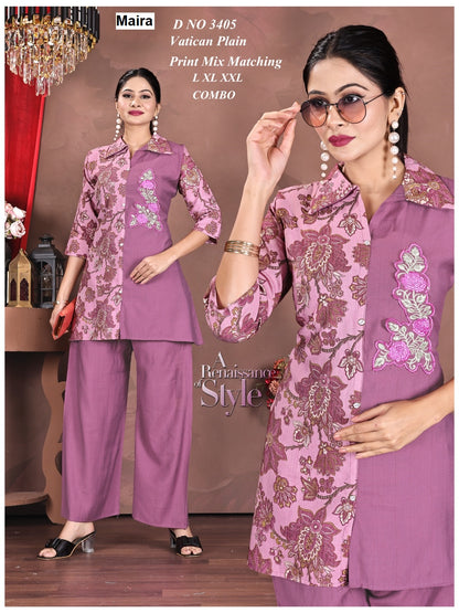 Polo Collars 0207 Maira Vatican Co Ord Set Wholesale Price