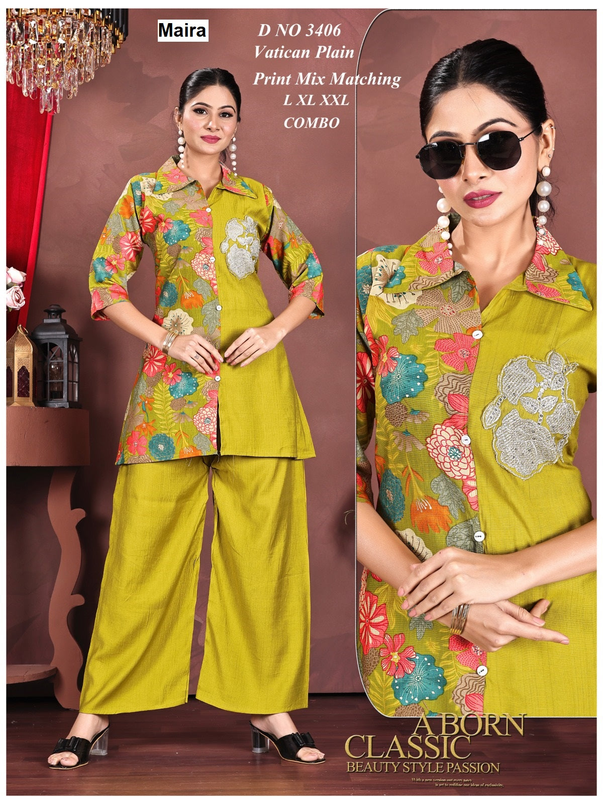 Polo Collars 0207 Maira Vatican Co Ord Set Wholesale Price