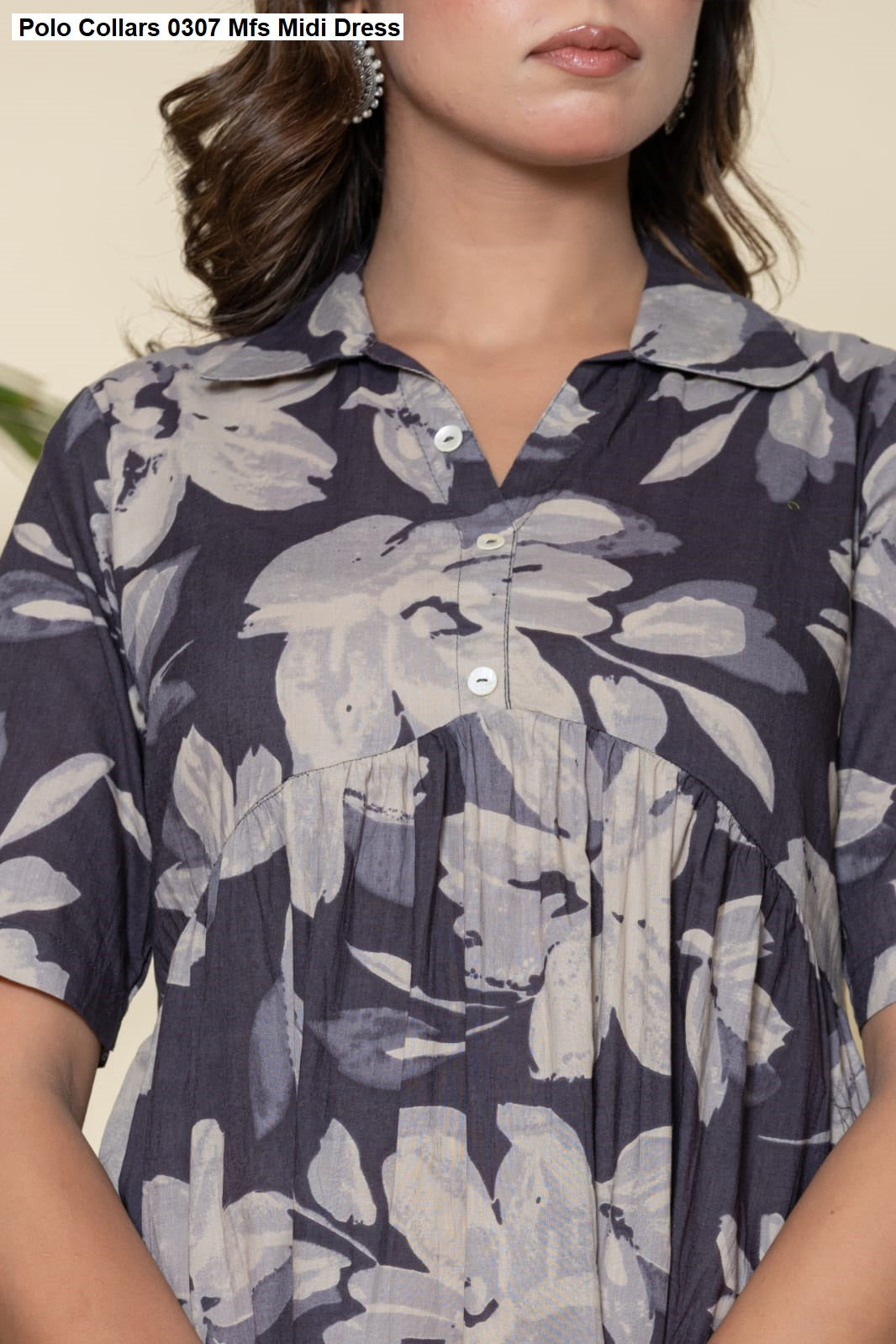 Polo Collars 0307 Mfs Cotton Midi Dress Manufacturer Ahmedabad