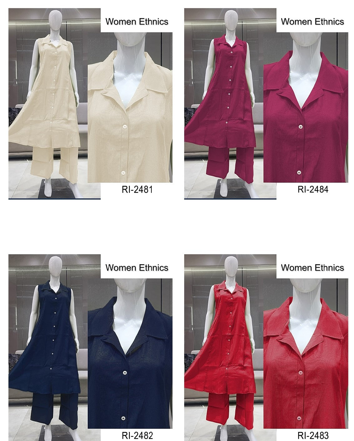 Polo Collars 0907 Women Ethnics Vertican Co Ord Set Manufacturer