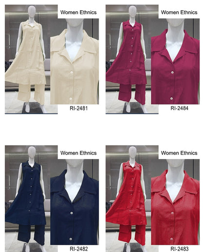 Polo Collars 0907 Women Ethnics Vertican Co Ord Set Manufacturer