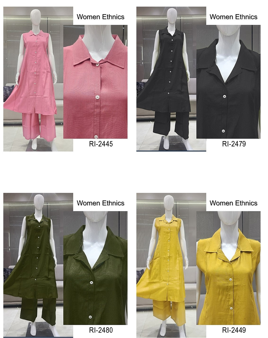 Polo Collars 0907 Women Ethnics Vertican Co Ord Set Manufacturer