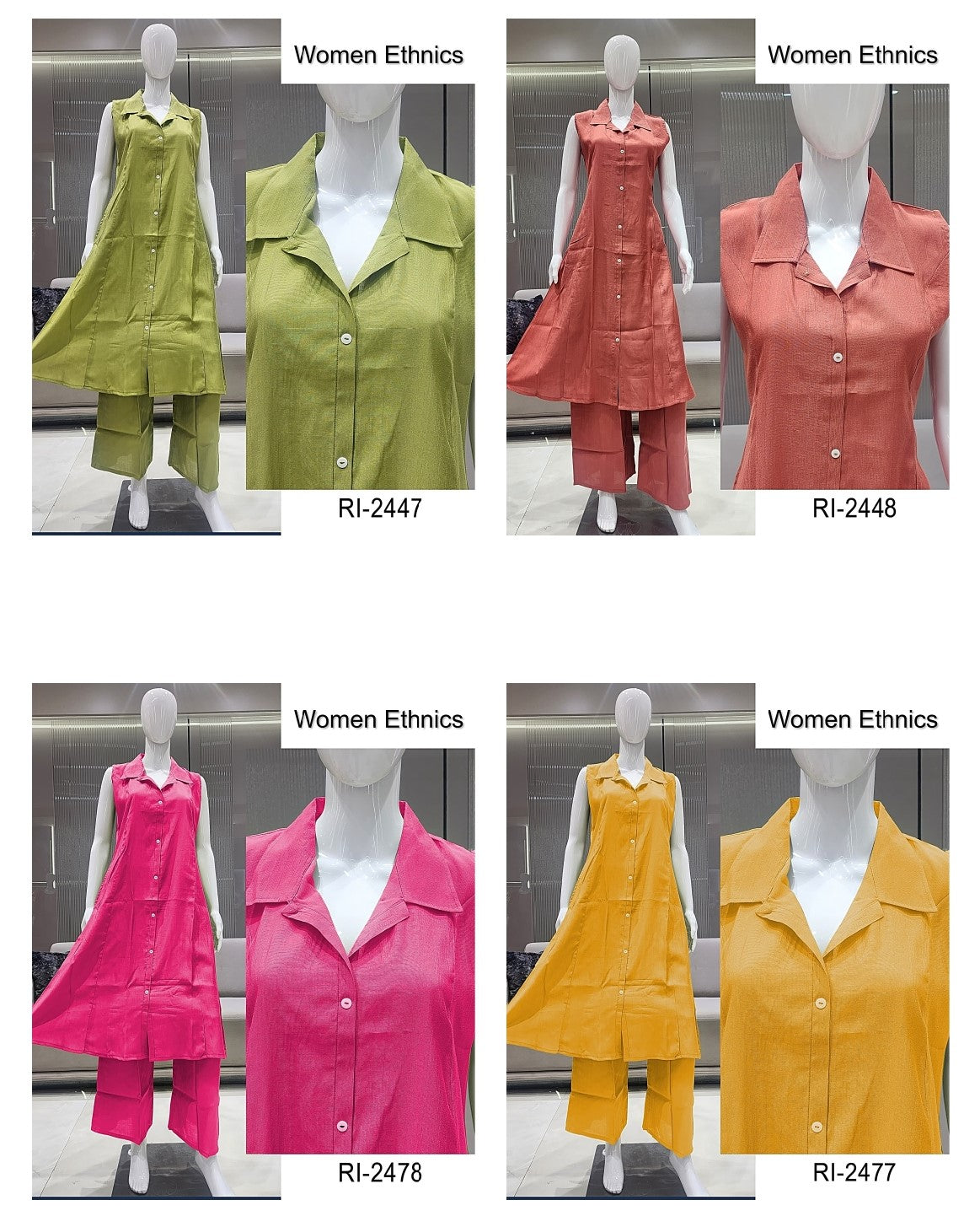 Polo Collars 0907 Women Ethnics Vertican Co Ord Set Manufacturer