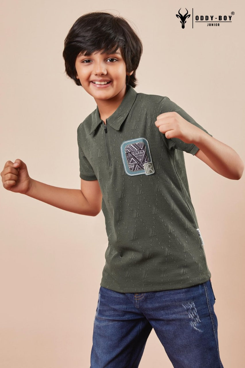 Polo Obj 192 Oddy Boy Jacquard Boys Tshirt Supplier India