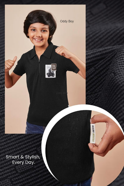 Polo Obj 192 Oddy Boy Jacquard Boys Tshirt Supplier India
