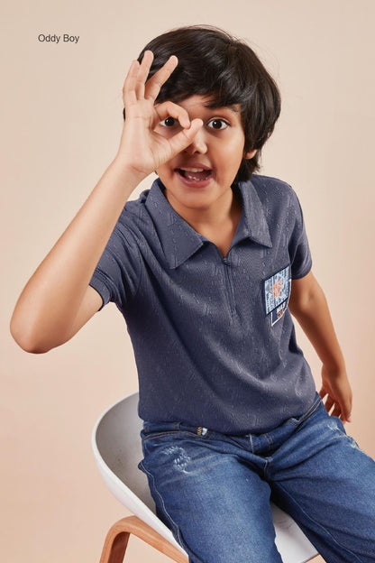 Polo Obj 192 Oddy Boy Jacquard Boys Tshirt Supplier India