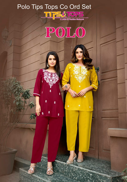 Polo Tips Tops Rayon 18Kg Co Ord Set Wholesale Price