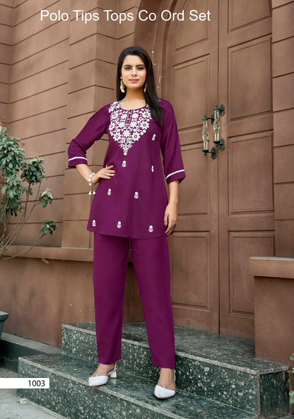 Polo Tips Tops Rayon 18Kg Co Ord Set Wholesale Price