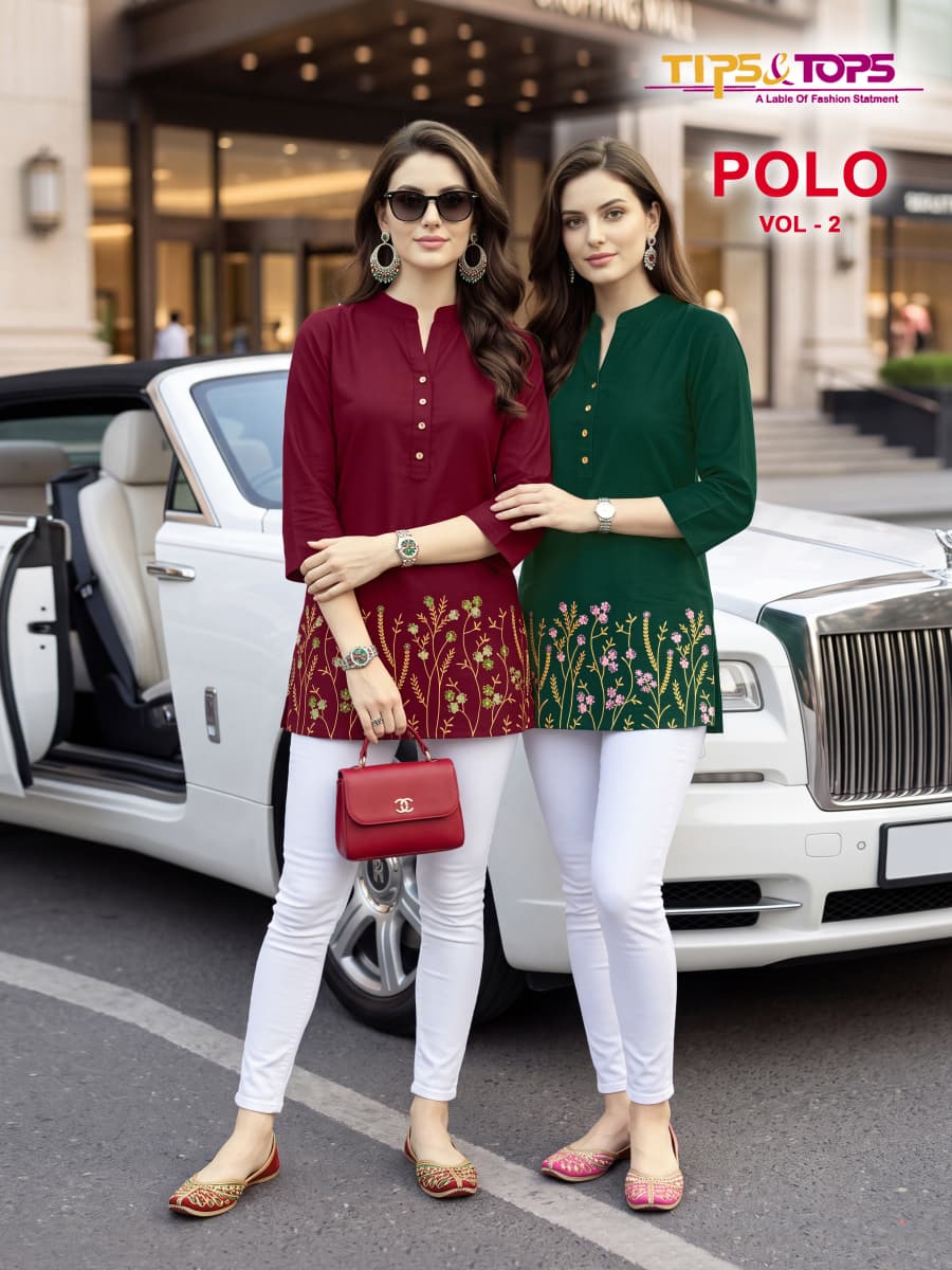 Polo Vol 2 Tips Tops Reyon Short Kurtis Supplier