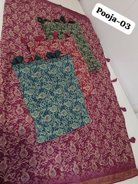 Pooja 3 Kalpveli Nilgiri Chiffon Sarees Supplier Ahmedabad