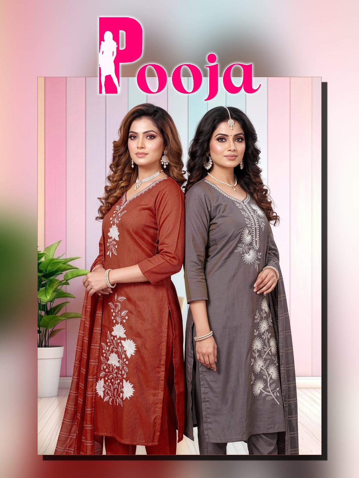 Pooja Prmnt Shimmer Readymade Pant Style Suits Supplier Gujarat